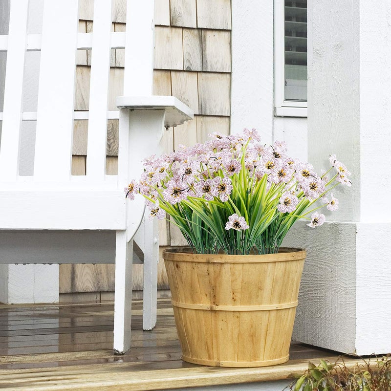 JEMONG 12 Bundles Artificial Flowers Outdoor UV Resistant Fake Flowers No Fade Plastic Plants Garden Porch Window Box Decorating (White) - Image 5